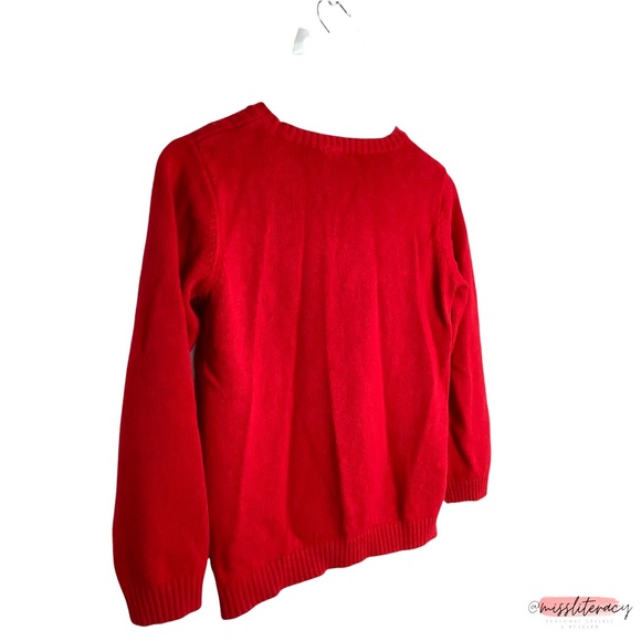 Monoprix Red Braided Cable Knit Longsleeve Sweater [Women’s XS] [Girls’ 12] EUC - Picture 4 of 9